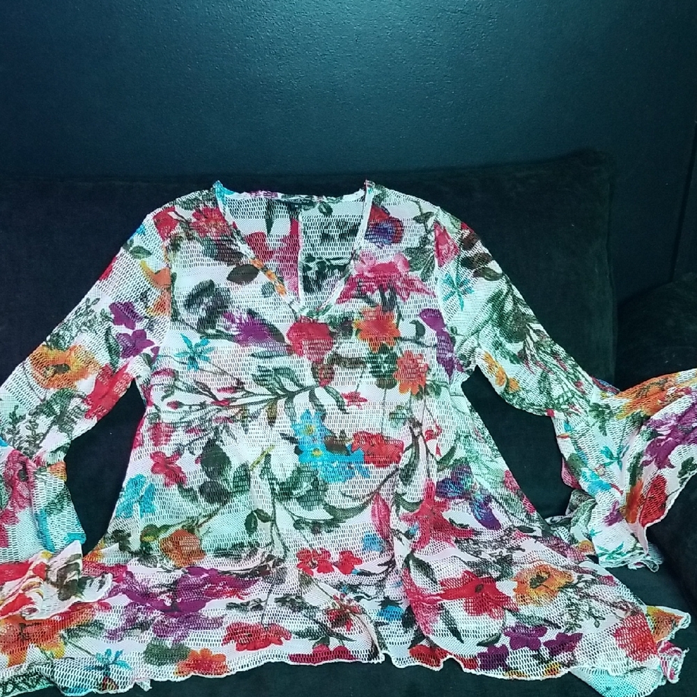 Vibrant Floral Women's Blouse